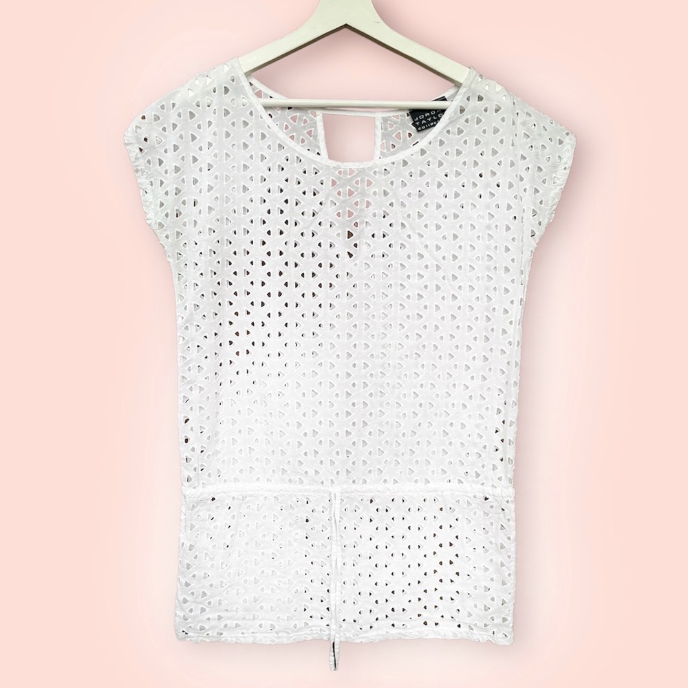 JORDAN TAYLOR Collection white ‎ Mesh Top Sz S